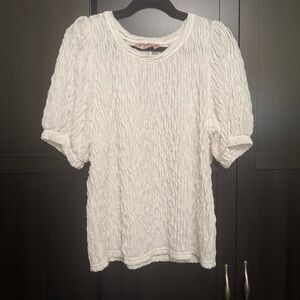 Elegant White Textured Women's Blouse​